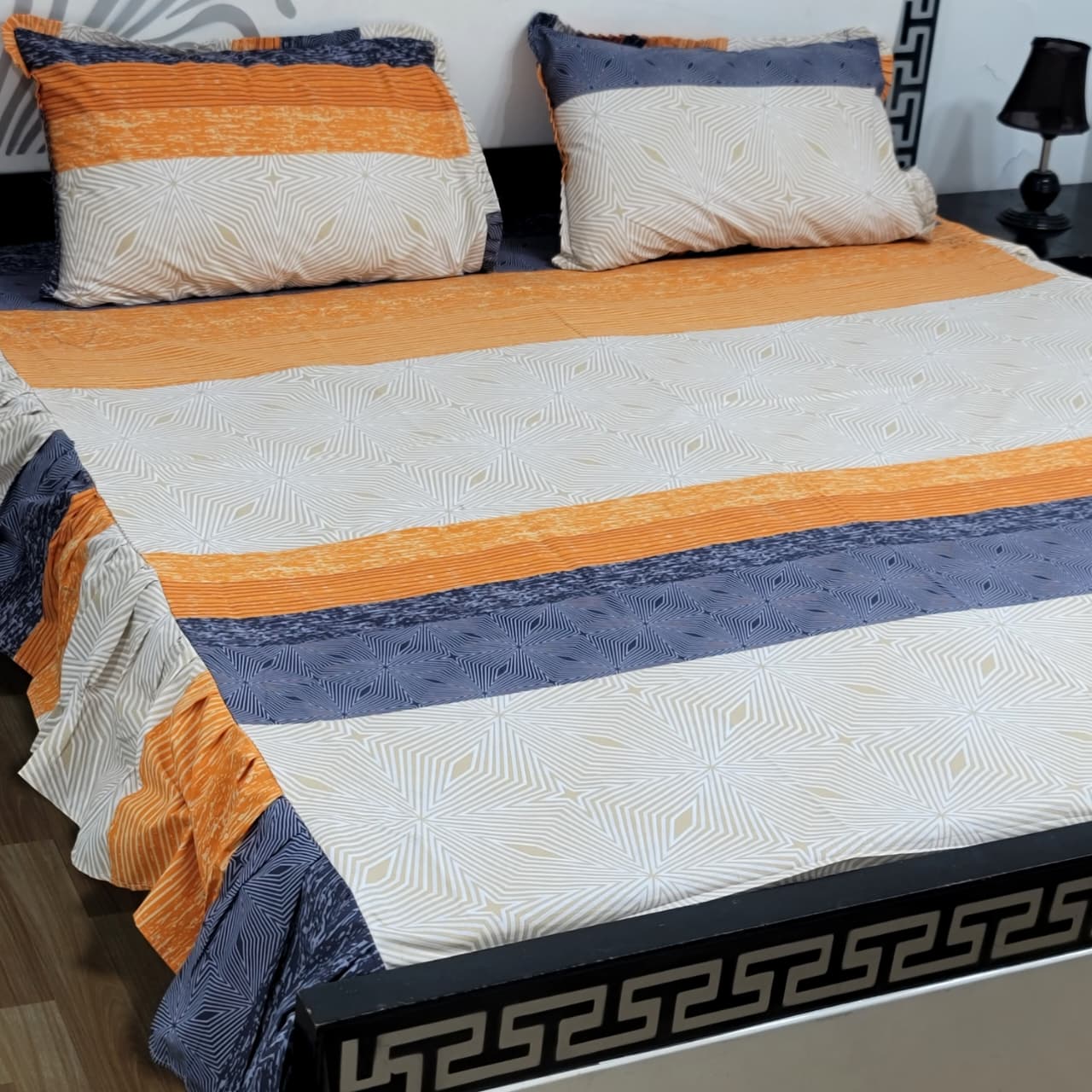 3pc Stiched 2 Sided Frill Bedsheets✨FABRIC PURE COTTON✨