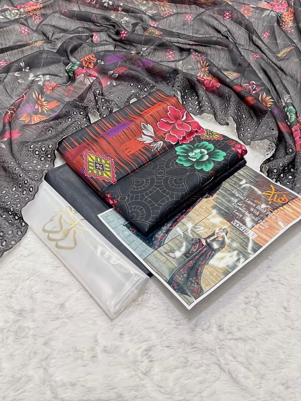 DAWOOD GEE BY HORAIN  Premium Digital Printed Unstitched 3 Piece Lawn Suit – ZeenatWear360  