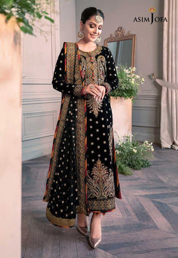 Branded 3pc suit 🍂Unstitched Black🍂Asim Jofa🍂 