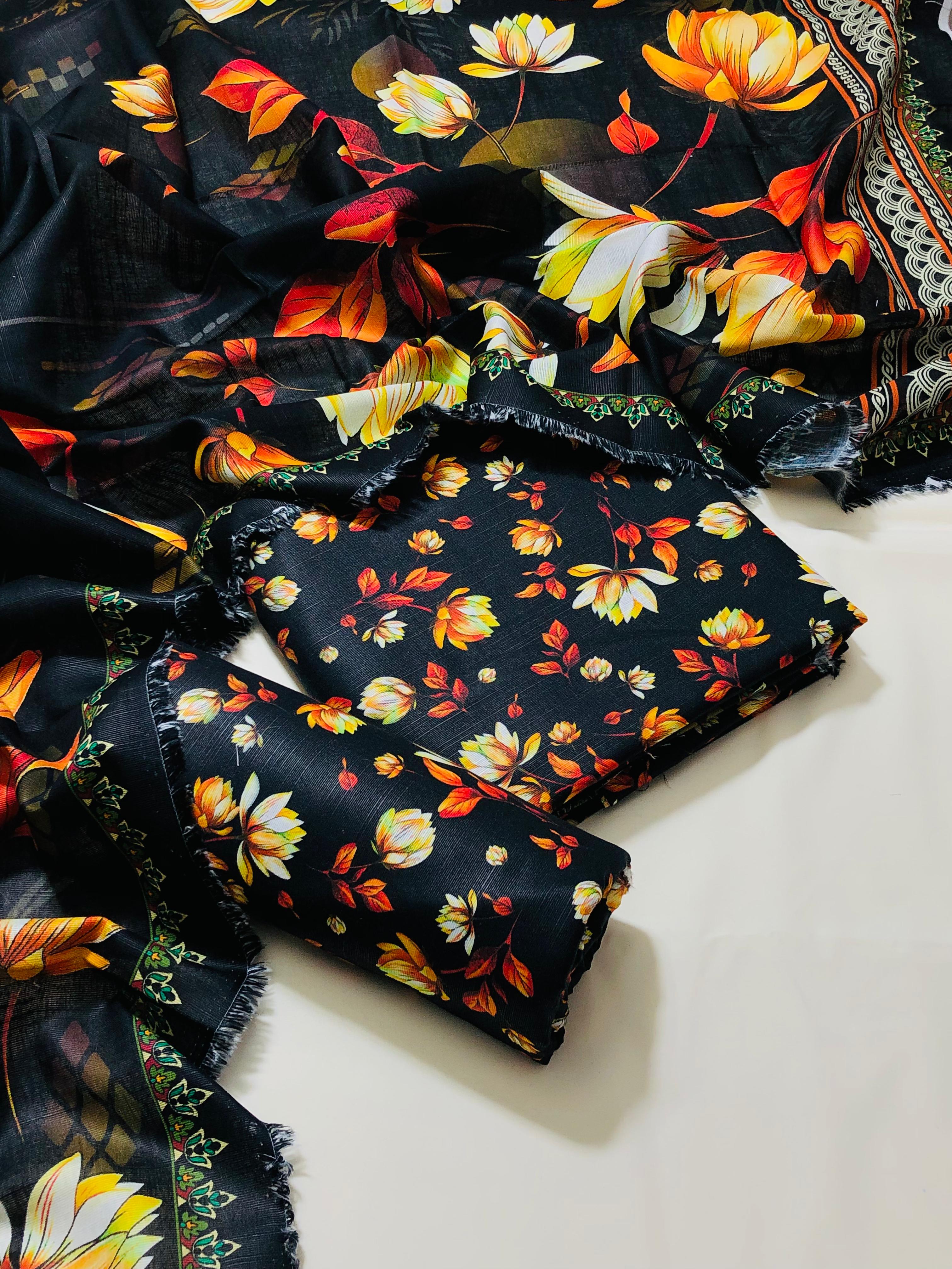  3pc Premium Khaddar Allover 3pc Suit 🍂Bin Saeed🍂