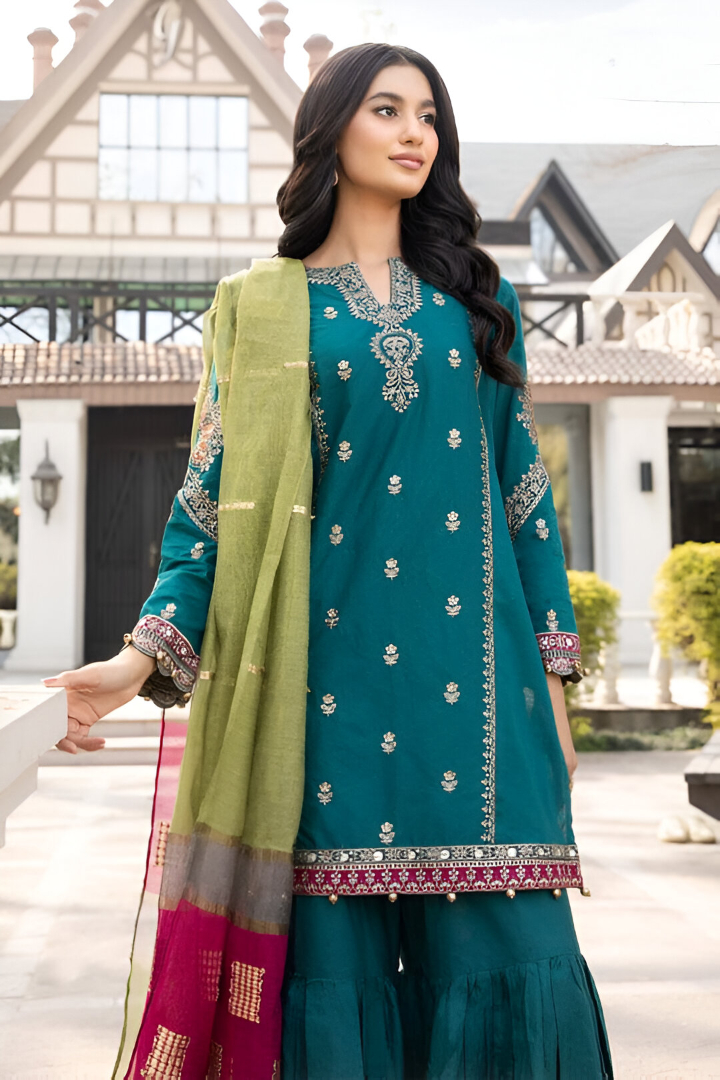 Premium Dhanak 3pc Suit 🍂MARIA B 7020🍂