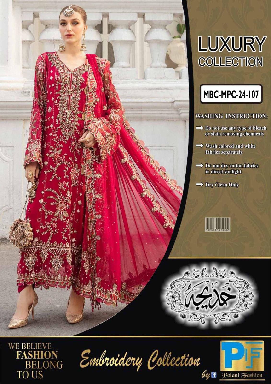   Maria B Premium Digital Printed Unstitched 3 Piece chiffon  Suit – ZeenatWear360 