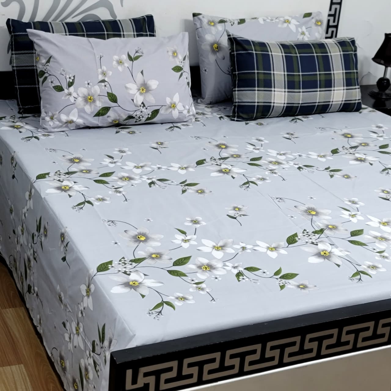 🔅 5 PC Pure Cotton Bedsheets 🔅King Size✨ Double Bedsheets✨