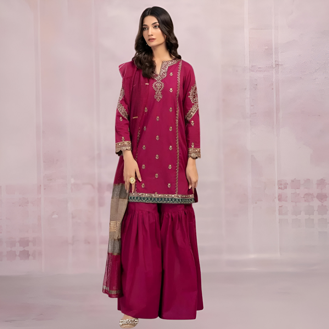 Premium Dhanak 3pc Suit 🍂MARIA B 7020🍂