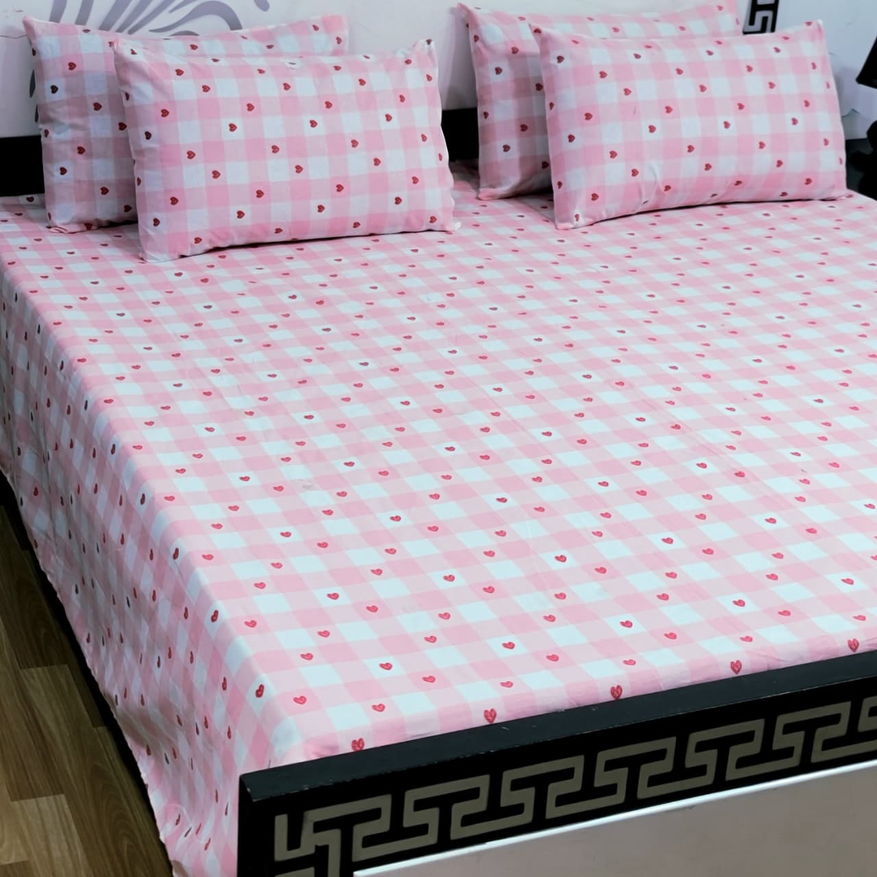 🔅 5 PC Pure Cotton Bedsheets 🔅King Size✨ Double Bedsheets✨