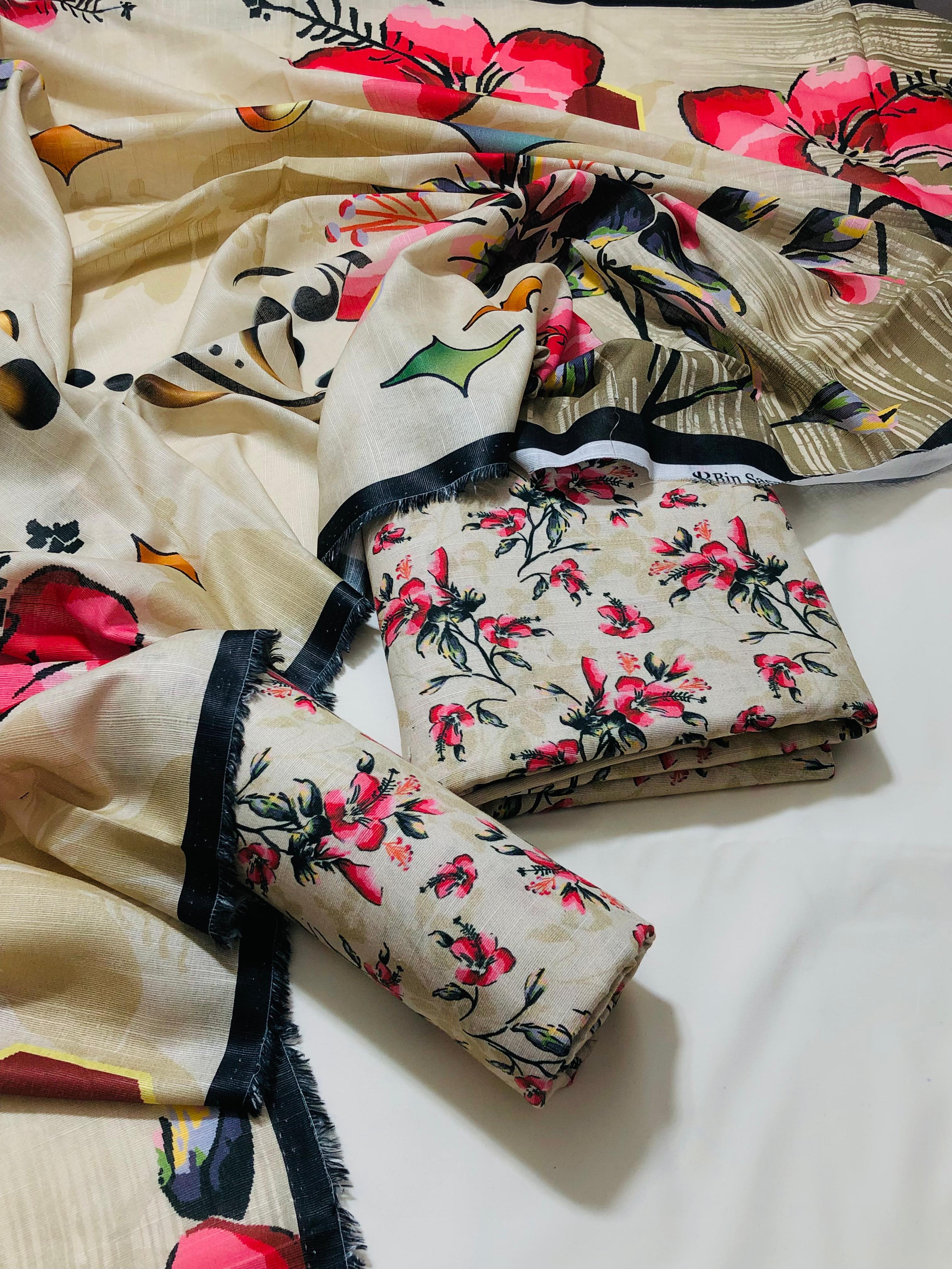  3pc Premium Khaddar Allover 3pc Suit 🍂Bin Saeed🍂