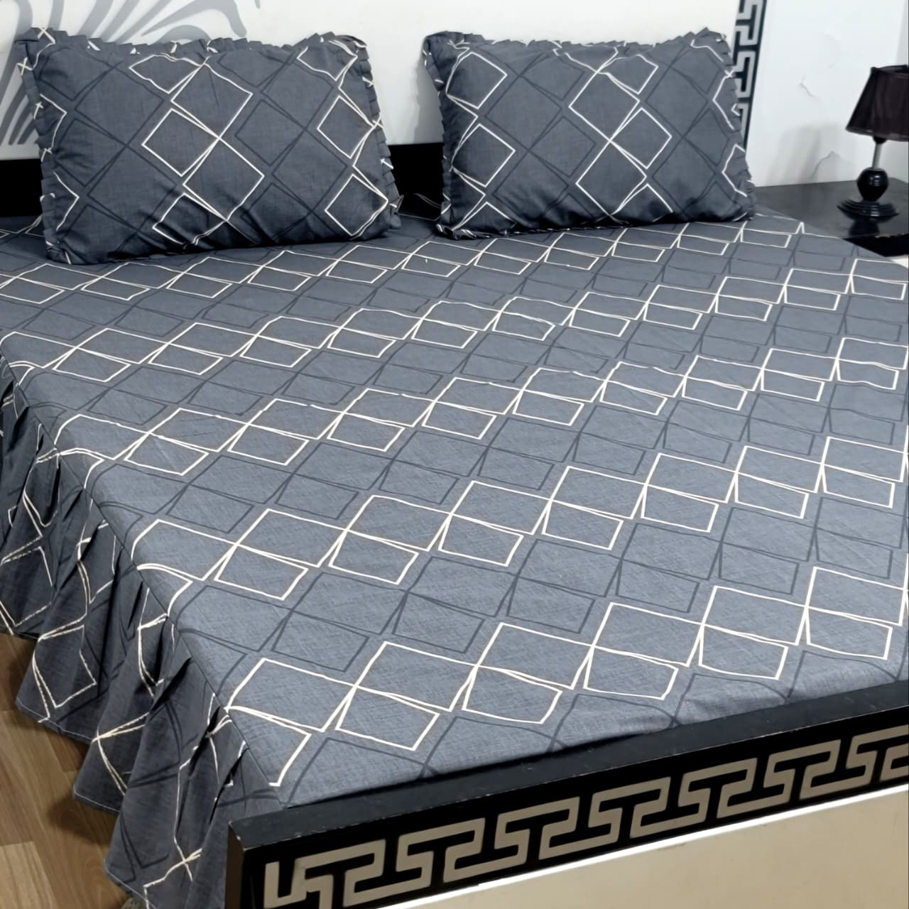 3pc Stiched 2 Sided Frill Bedsheets✨FABRIC PURE COTTON✨