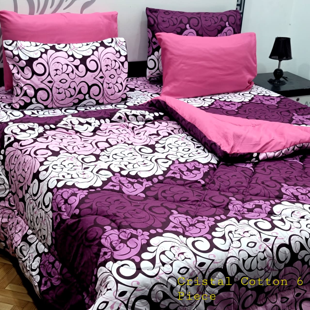 Pure Cotton Bedsheet + Vicky razai Set 7pcs