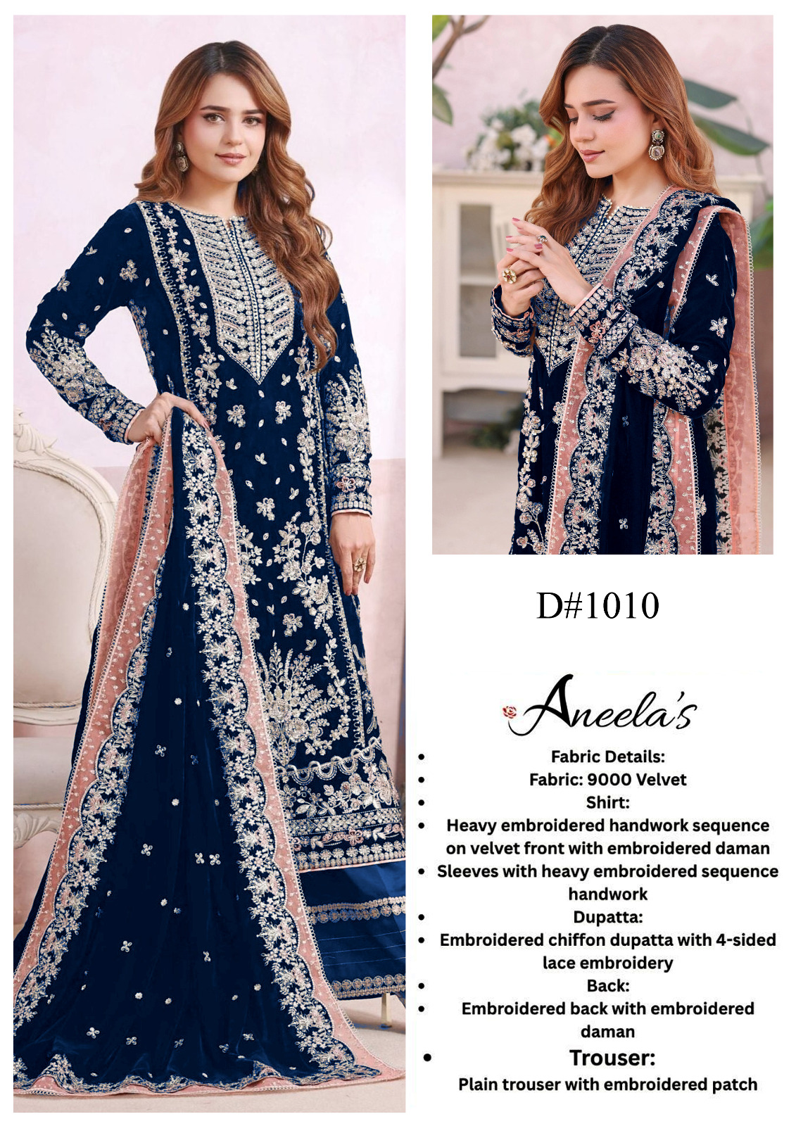 ✨BRAND :ANEELAS  Stuff…. VELVET & CHIFFON VELVET ✨