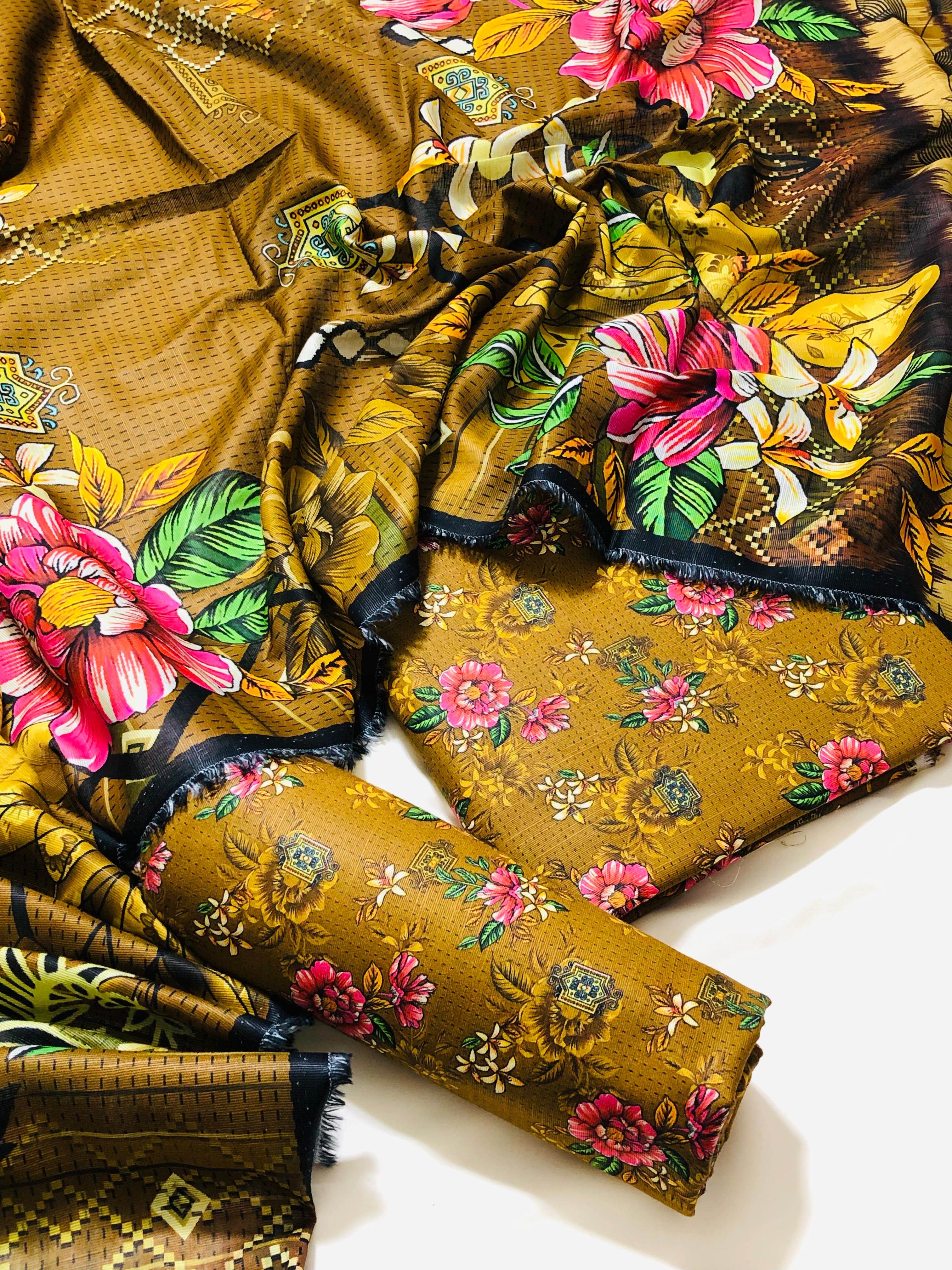  3pc Premium Khaddar Allover 3pc Suit 🍂Bin Saeed🍂