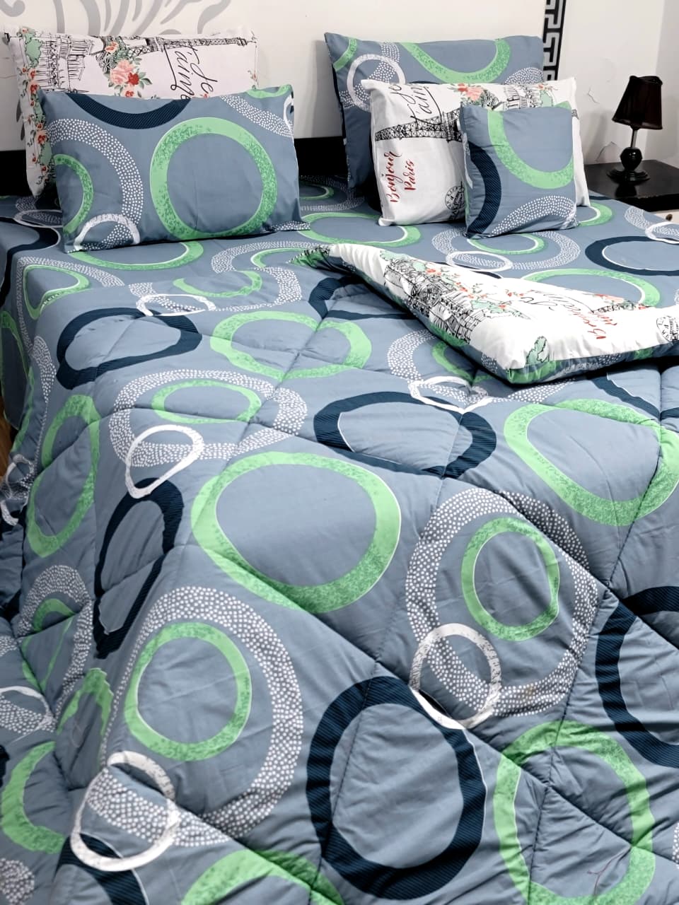 Pure Cotton Bedsheet + Vicky razai Set 7pcs