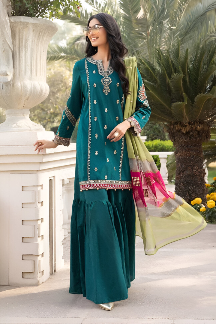 Premium Dhanak 3pc Suit 🍂MARIA B 7020🍂